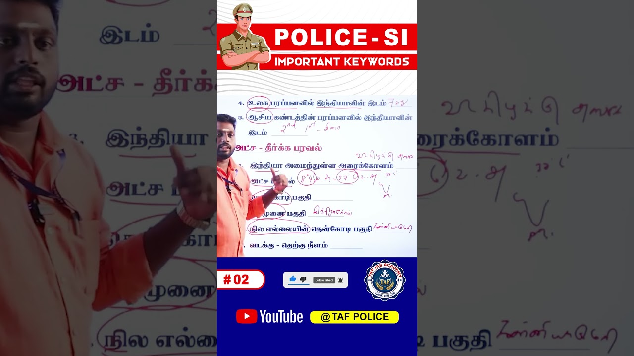 SI – POLICE | Important Keywords | TAF POLICE #police #police2023 #si #si2023 #education #tnpsc post thumbnail image