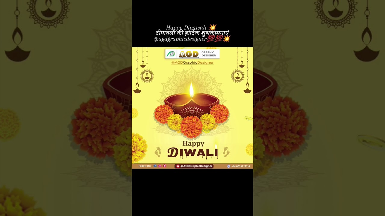 Happy Dipawali 💥 दीपावली की हार्दिक शुभकामनाएं  @agdgraphicdesigner Dipawali Creative Banner 💯💥 post thumbnail image