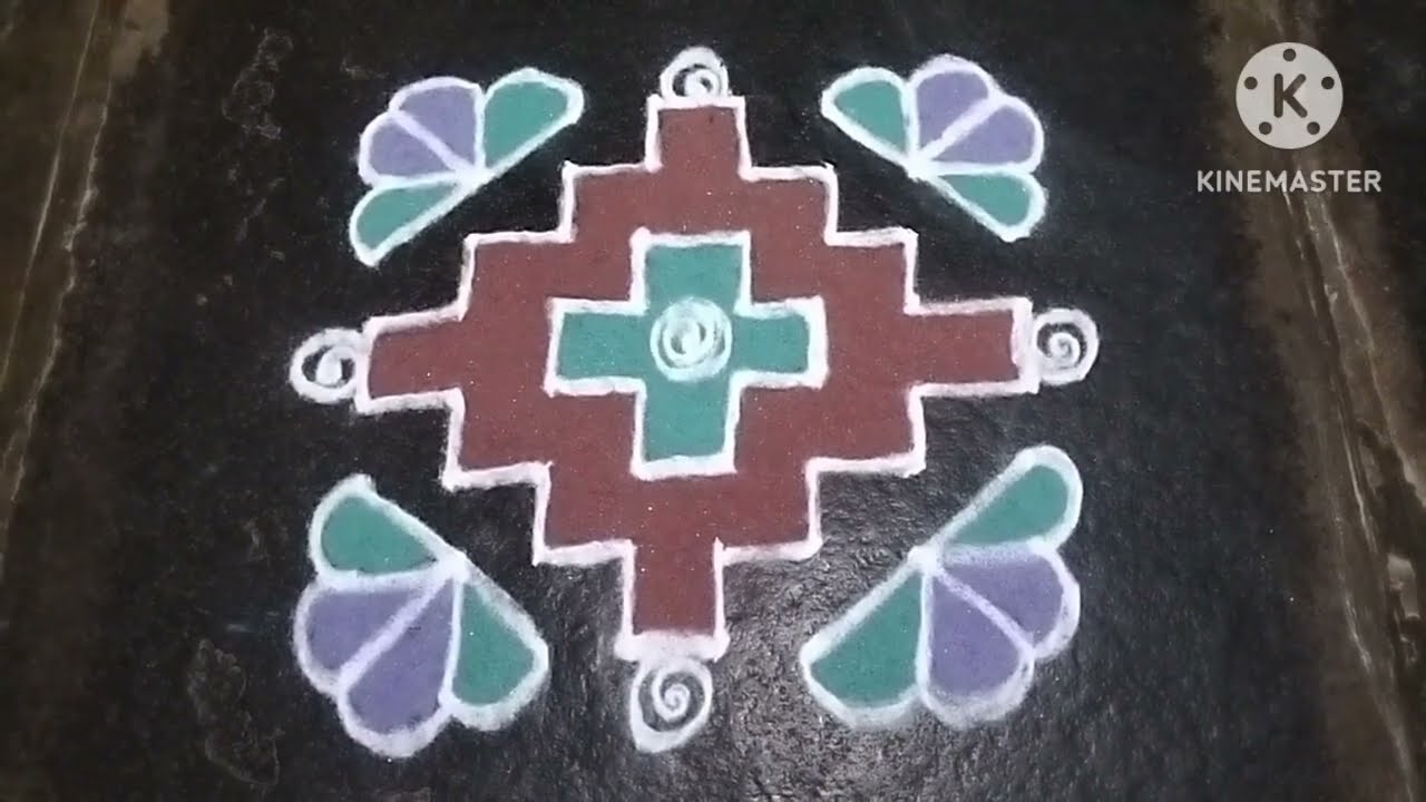 8×8dots easy colour rangoli#myrangolis#easyrangoli #colourrangoli#youtube#dotsrangoli# post thumbnail image