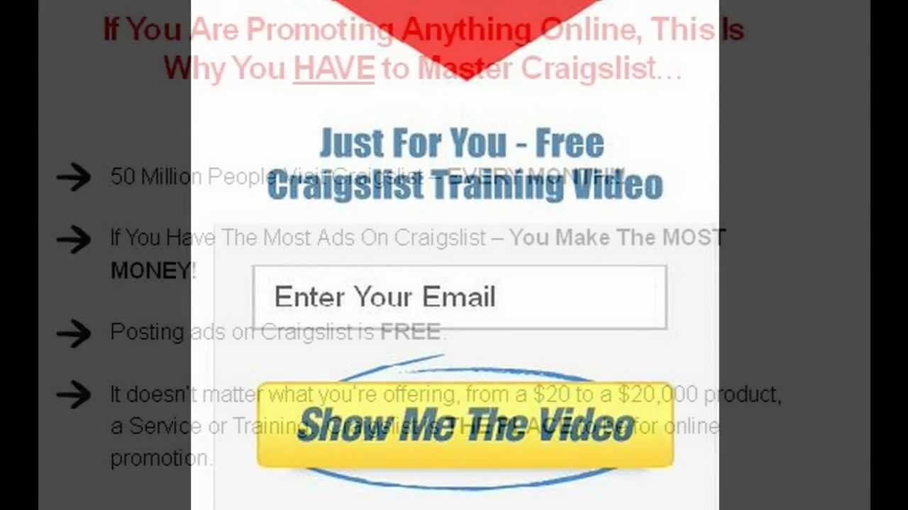 How To Post Ads On Craigslist 8-7-2012 Free Video Training post thumbnail image