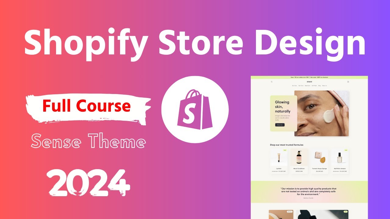 Shopify Store Design Full Course with Sense Theme 💻 Complete Shopify Store Creation Course post thumbnail image