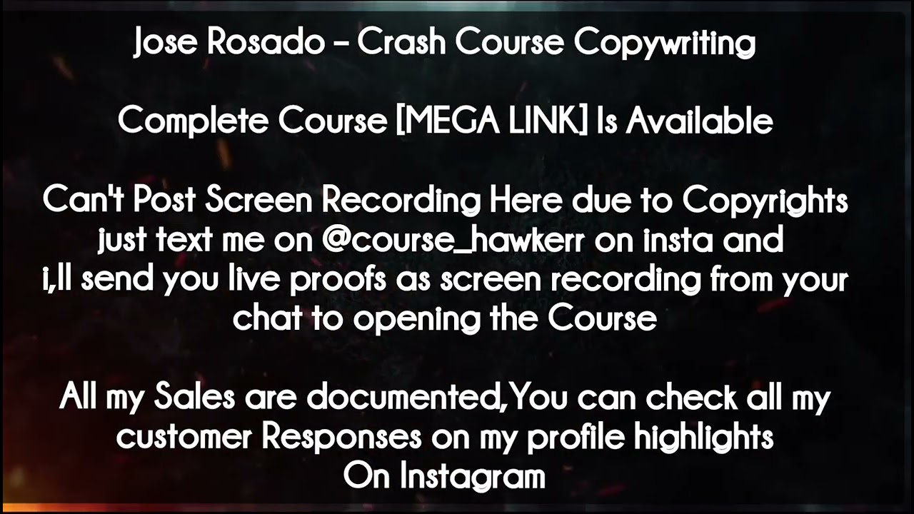 Jose Rosado  course  – Crash Course Copywriting Download post thumbnail image