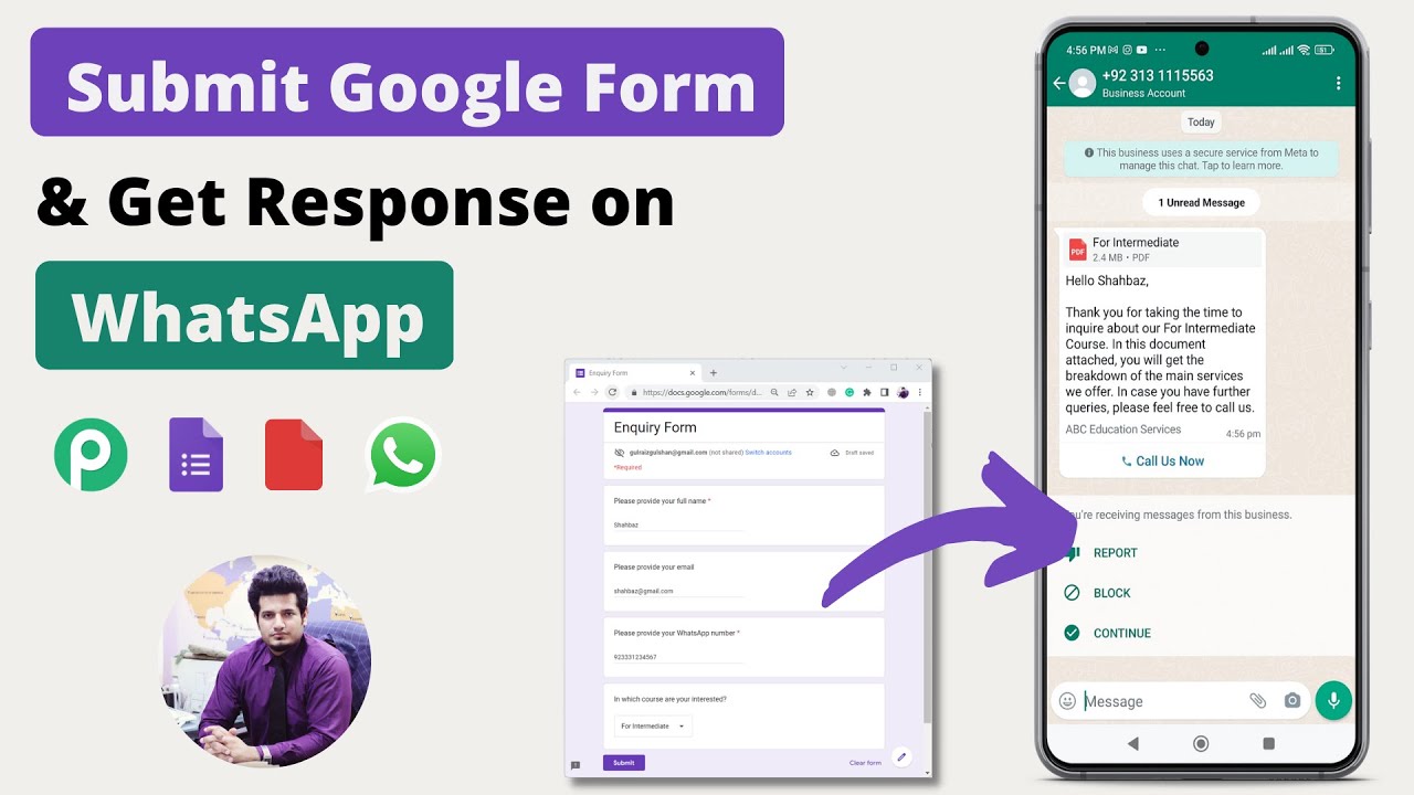 Dynamic Google Forms | Google Form Response to WhatsApp | Automation post thumbnail image