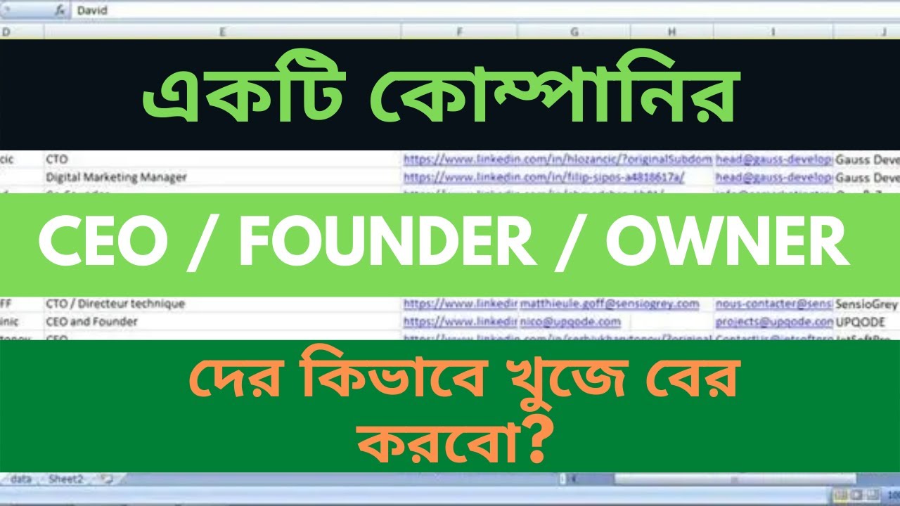 Find CEO, Owner, Founder and their Email Address, LinkedIn Profile | Lead Generation Bangla Tutorial post thumbnail image