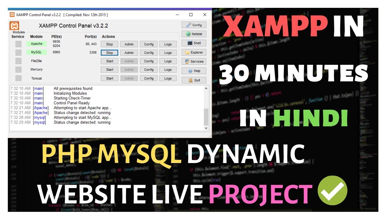 XAMPP Tutorial In One Video In Hindi With Live PHP MYSQL Project Using phpMyAdmin 2019 post thumbnail image