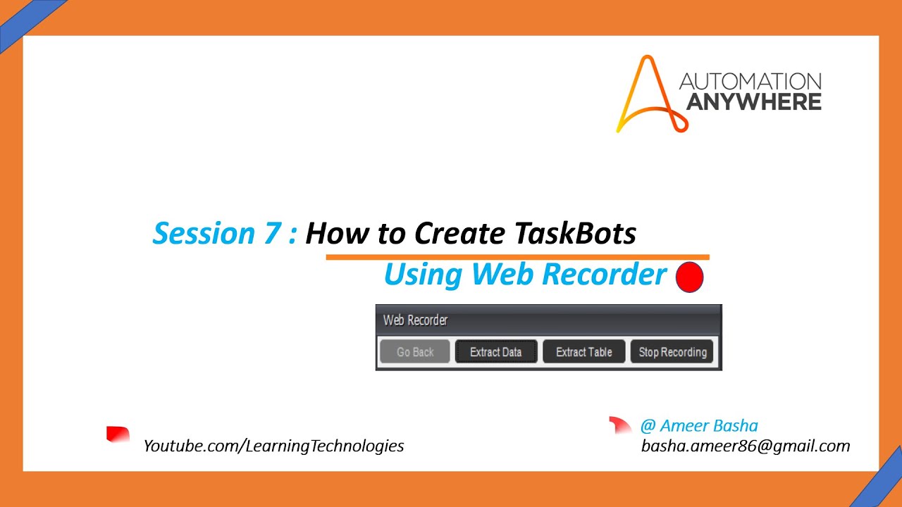 Automation Anywhere Tutorials || Session 7 : Create TaskBots Using Web Recorder (Detailed) post thumbnail image