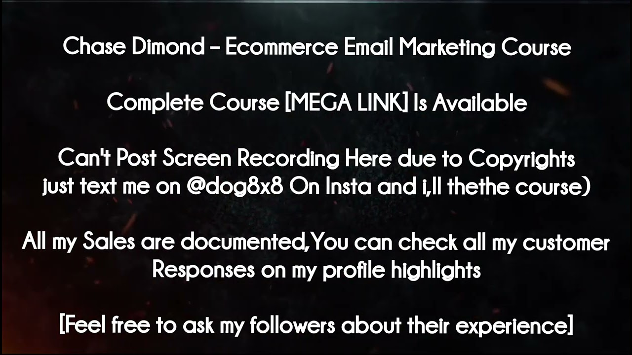 Chase Dimond course – Ecommerce Email Marketing Course download post thumbnail image