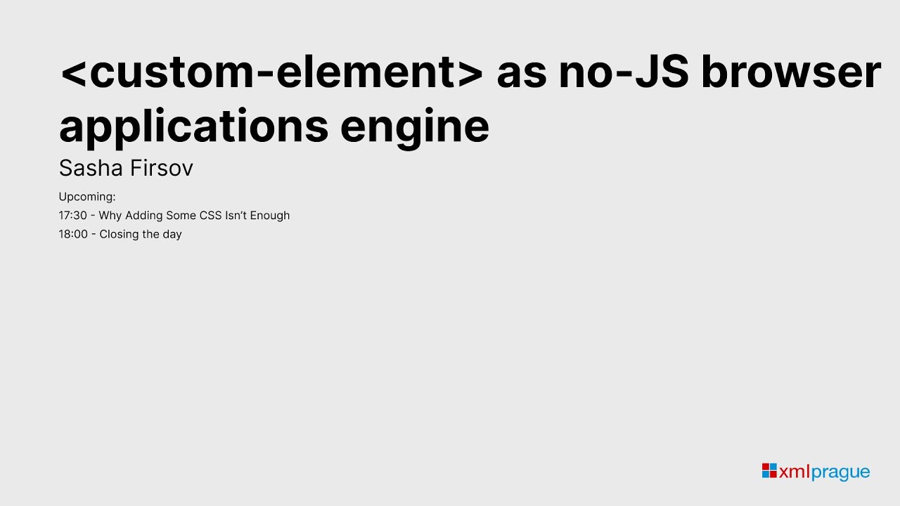 11. custom-element as no-JS browser applications engine – Sasha Firsov post thumbnail image