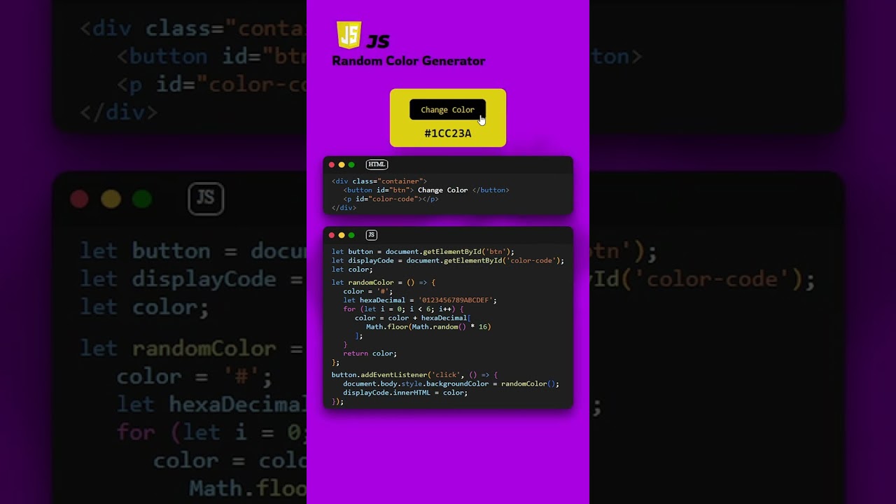 JS Random Color Generator #coding post thumbnail image