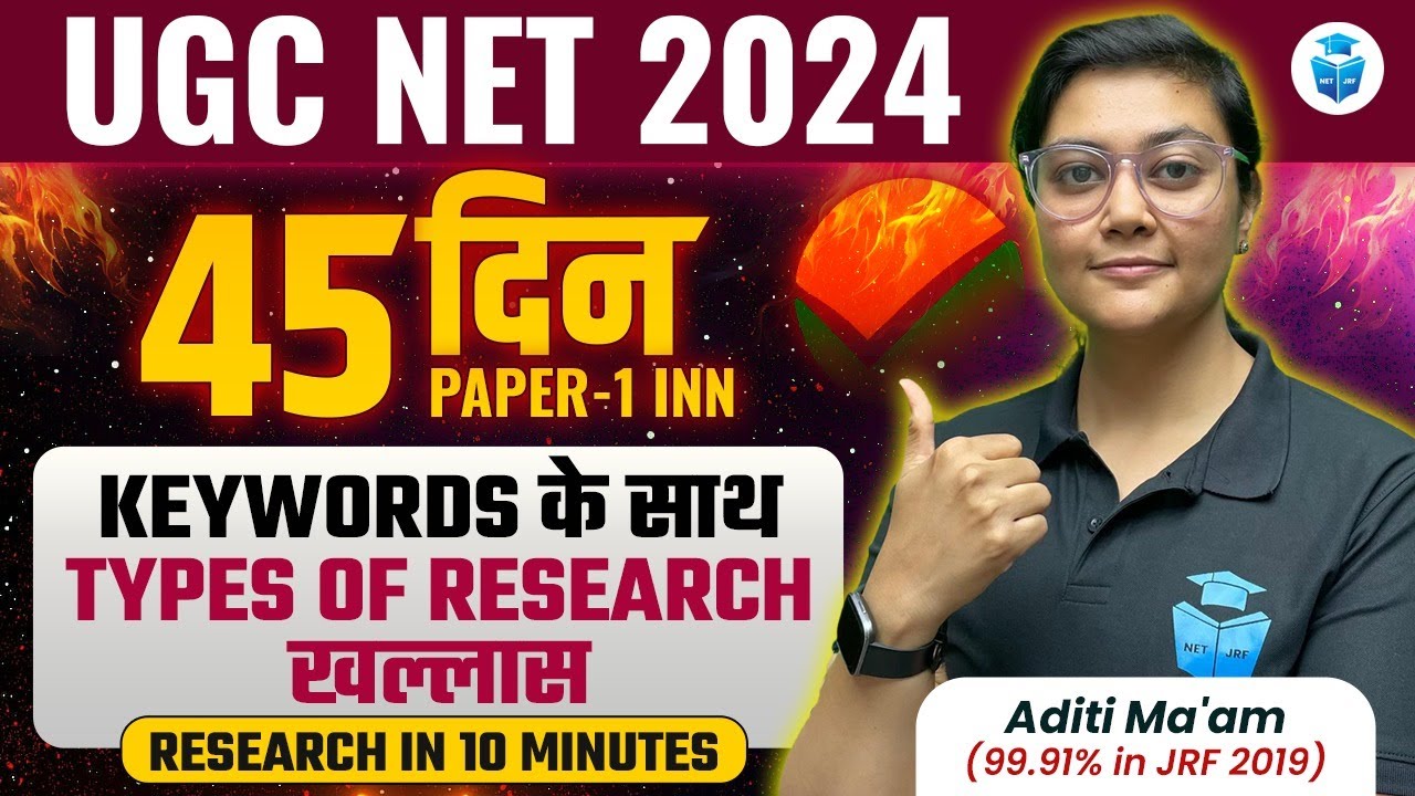 UGC NET Paper 1 Research Aptitude | Type of Research with Keywords by Aditi Mam | UGC NET 2024 post thumbnail image