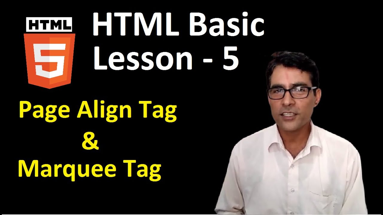 HTML Basic lesson – 5 | Marquee tag in html in hindi | page align tag in html post thumbnail image