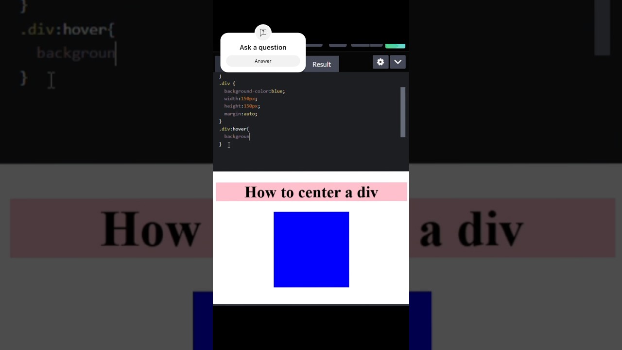 Center a Div in HTML & CSS | Hover Effect #shorts #tutorial  #shortfeed #shortvideo #shortsfeed post thumbnail image