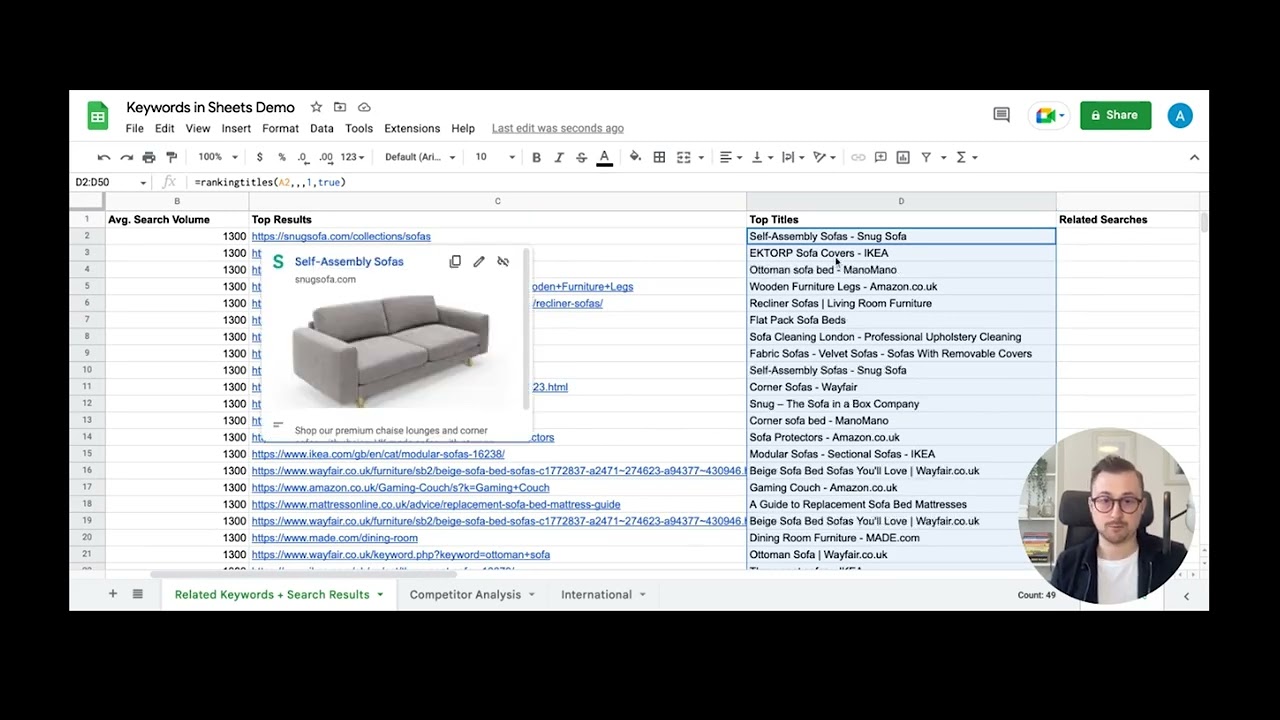 Get rankings, top ranking pages and more in Google Sheets with Keywords in Sheets post thumbnail image