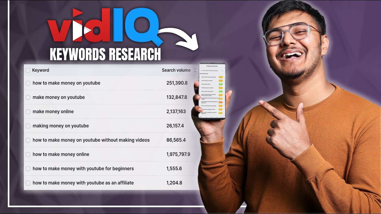 How To Do Keyword Research For YouTube Videos (With Smartphone) | vidiQ Keyword Research Tool post thumbnail image