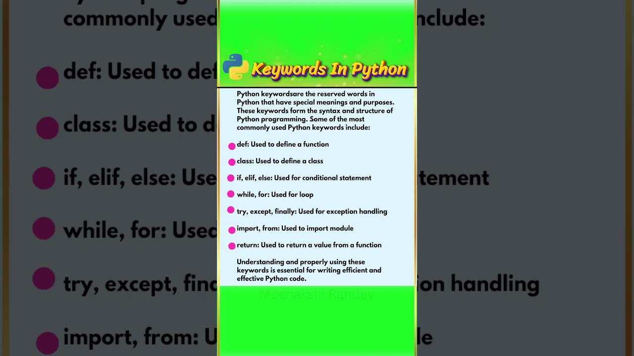 Keywords In Python #python #objectorientedprogramming #pythonprogramming  #computer post thumbnail image