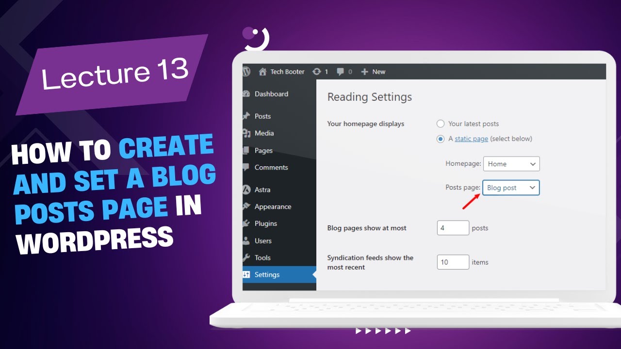 Add blogs into the specific page | How to Create and Set a Blog Posts Page in WordPress #wordpress post thumbnail image