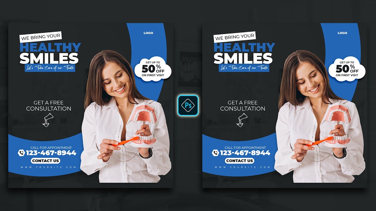 Dental Care Social Media Banner Ad Design in Photoshop Tutorial post thumbnail image