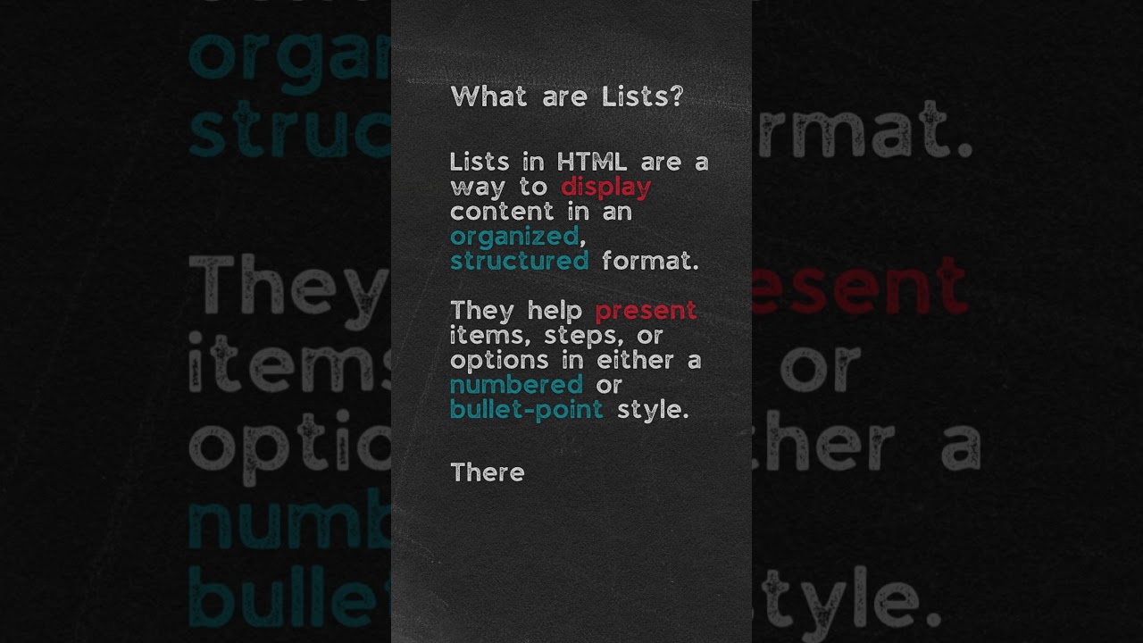 HTML tutorial – Lists #coding #html #javascript #developer #programming #learnhtml5andcss3 #python post thumbnail image