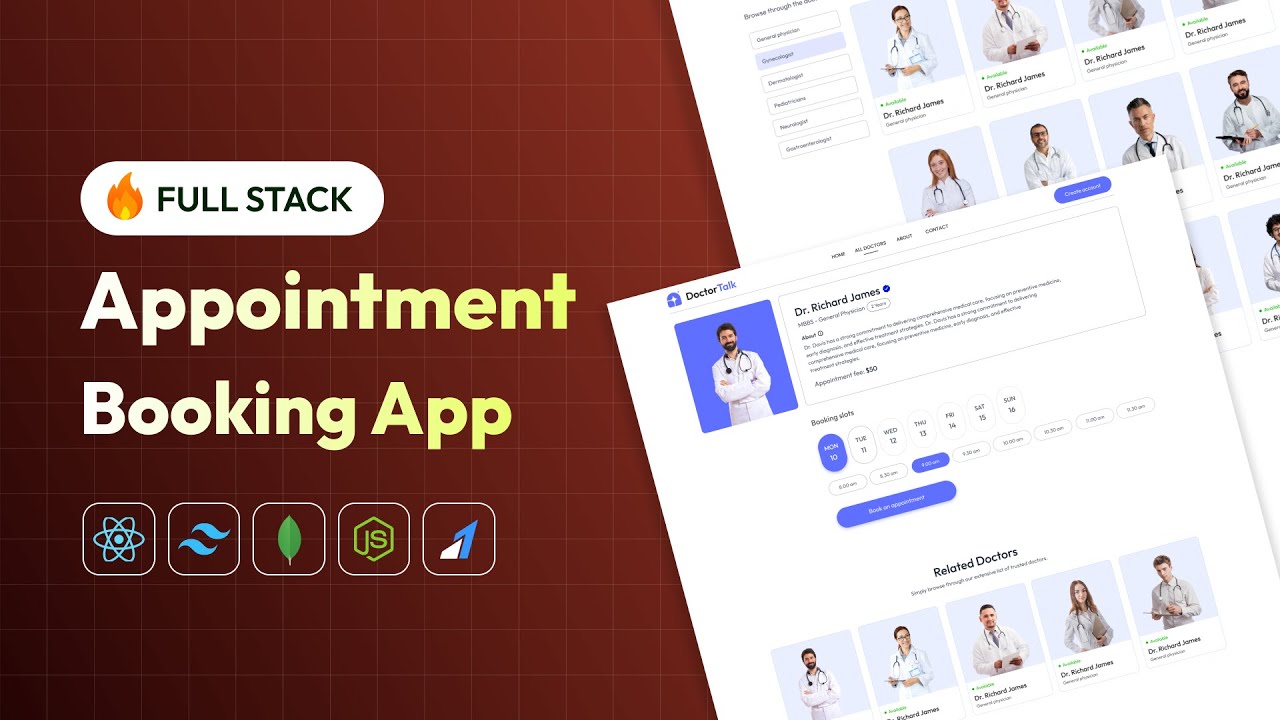 Build Full Stack Doctor Appointment Booking System Using MERN Stack | Complete React JS Project post thumbnail image