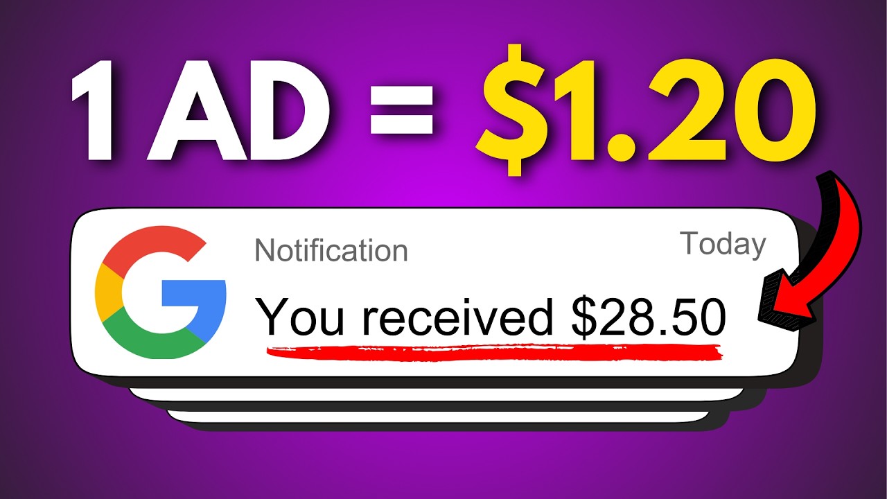 Earn $1.20 PER Google AD Watched post thumbnail image