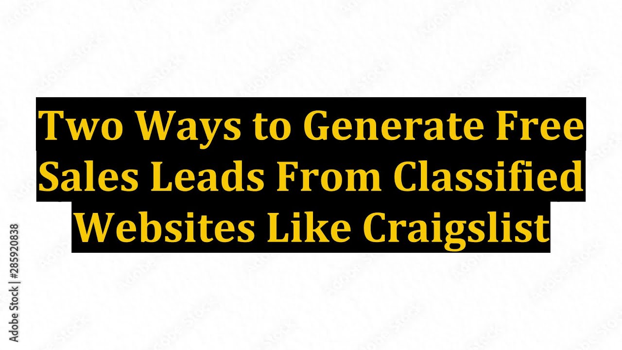 Two Ways to Generate Free Sales Leads From Classified Websites Like Craigslist post thumbnail image