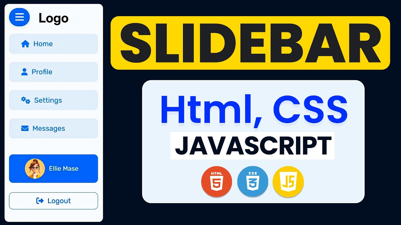 How to build a Responsive Sidebar HTML, CSS JavaScript Beginners Tutorial post thumbnail image