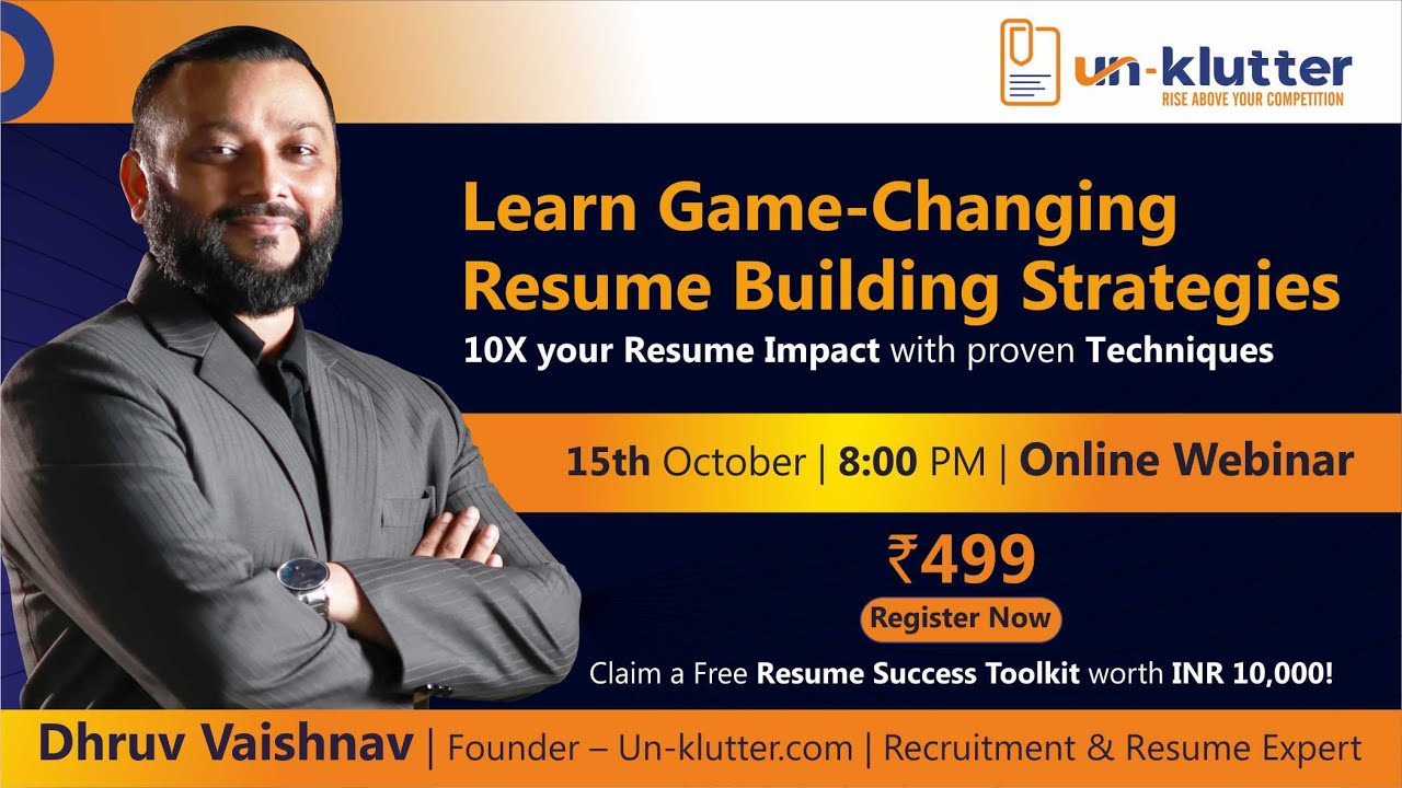 Resume Building Webinar:  Visit the website: https://www.un-klutter.com/lp/ post thumbnail image