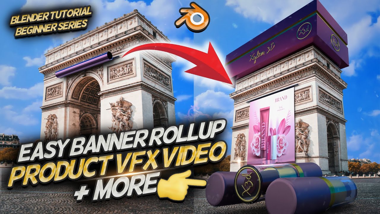 Rollup Banner Video Ads Blender 3D for Beginners | Product VFX CGI Series post thumbnail image