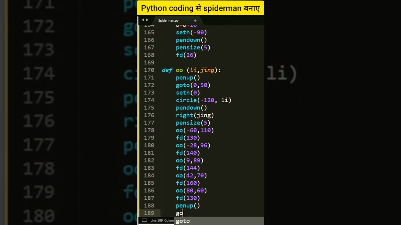 Create a Spiderman using python coding |python programer| #tech #python #coding post thumbnail image