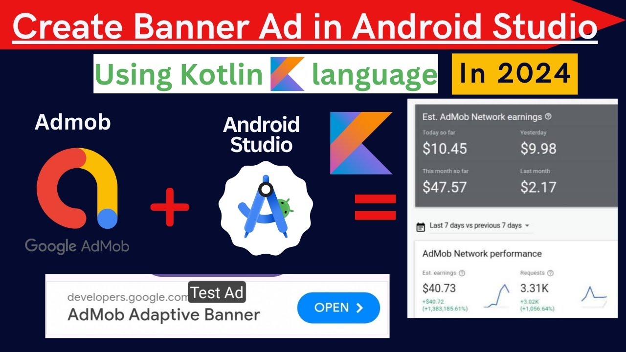 Banner Ads in Android Studio using Kotlin || 2024 || Banner Ads || Kotlin post thumbnail image